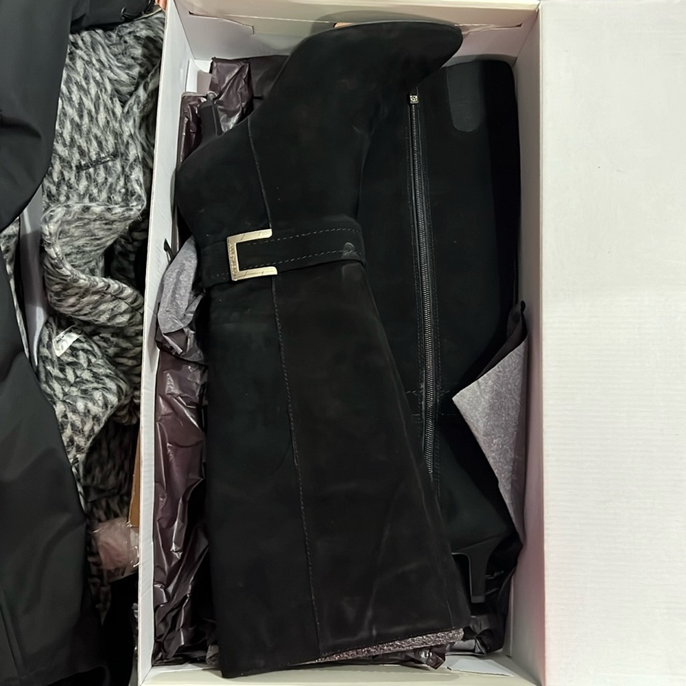 Anne Klein Black Suede Boots